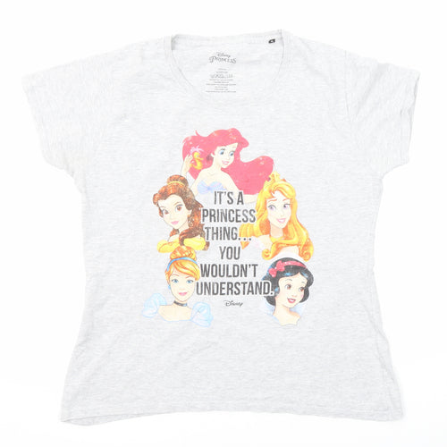 Disney Womens Grey Cotton Basic T-Shirt Size XL Scoop Neck - It's A Princess Thing... You Wouldn't Understand.