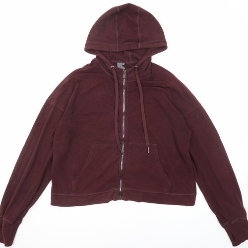 Sweaty Betty Womens Purple Cotton Full Zip Hoodie Size M Zip
