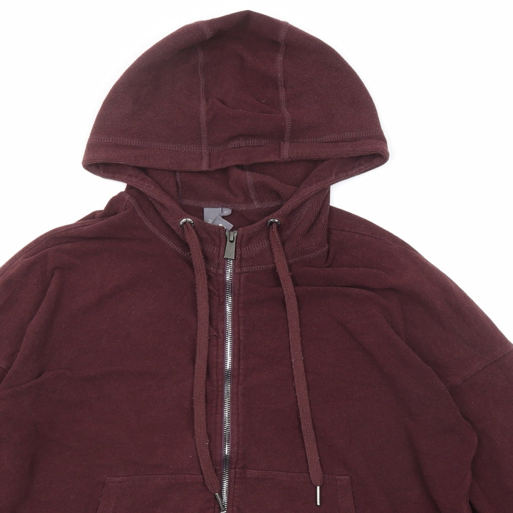 Sweaty Betty Womens Purple Cotton Full Zip Hoodie Size M Zip