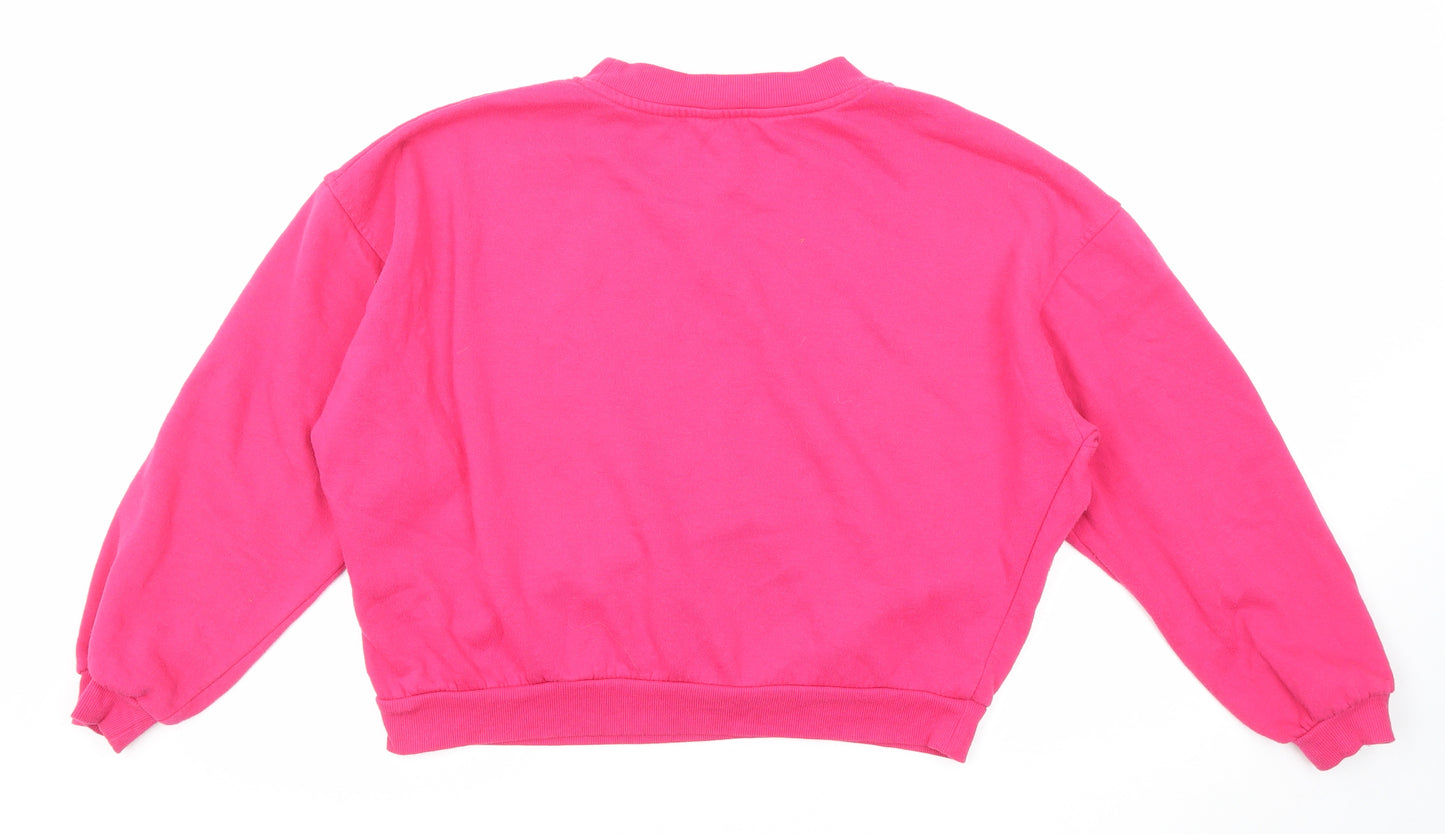 New Look Womens Pink Polyester Pullover Sweatshirt Size 10 Pullover