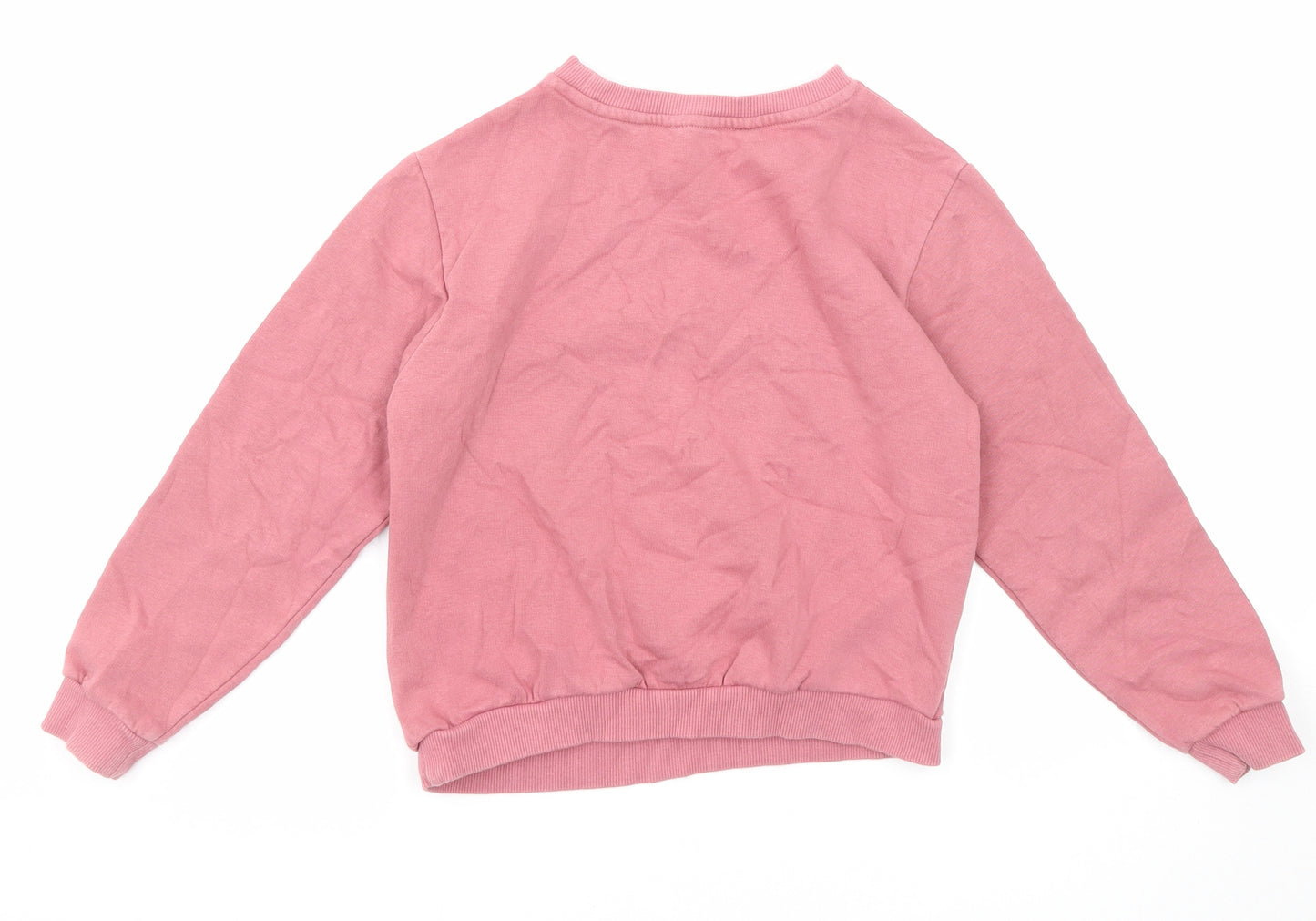 H&M Girls Pink Cotton Pullover Sweatshirt Size 6-7 Years Pullover - Rabbits Ballerinas, Age 6-8