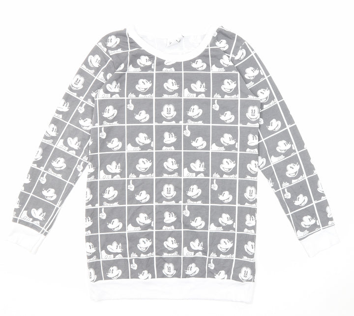 Disney Womens Grey Polyester Pullover Sweatshirt Size 6 Pullover - Mickey Mouse
