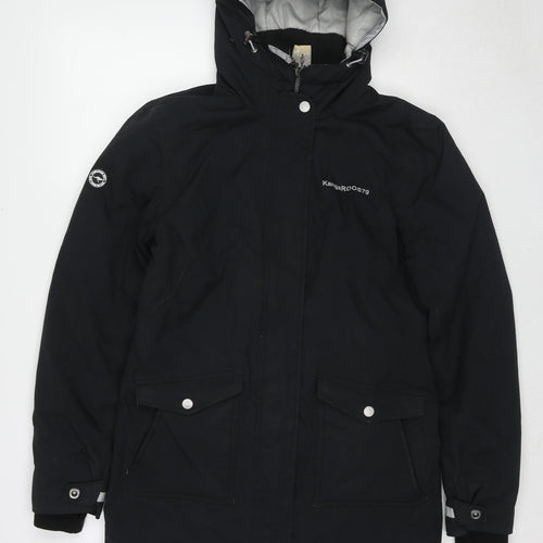 KangaROOS Womens Black Windbreaker Jacket Size 10 Zip