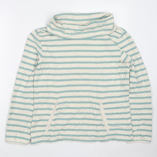 Crew Clothing Womens Ivory Striped Cotton Pullover Sweatshirt Size 12 Pullover