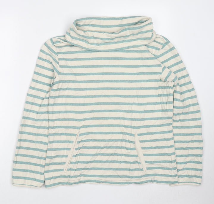 Crew Clothing Womens Ivory Striped Cotton Pullover Sweatshirt Size 12 Pullover