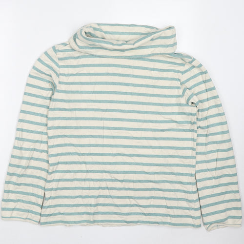 Crew Clothing Womens Ivory Striped Cotton Pullover Sweatshirt Size 12 Pullover