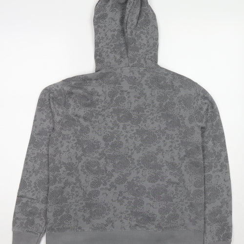 Joe Browns Womens Grey Geometric Cotton Full Zip Hoodie Size 14 Zip