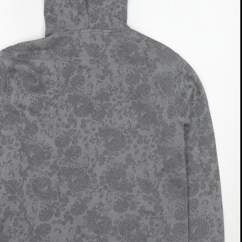 Joe Browns Womens Grey Geometric Cotton Full Zip Hoodie Size 14 Zip