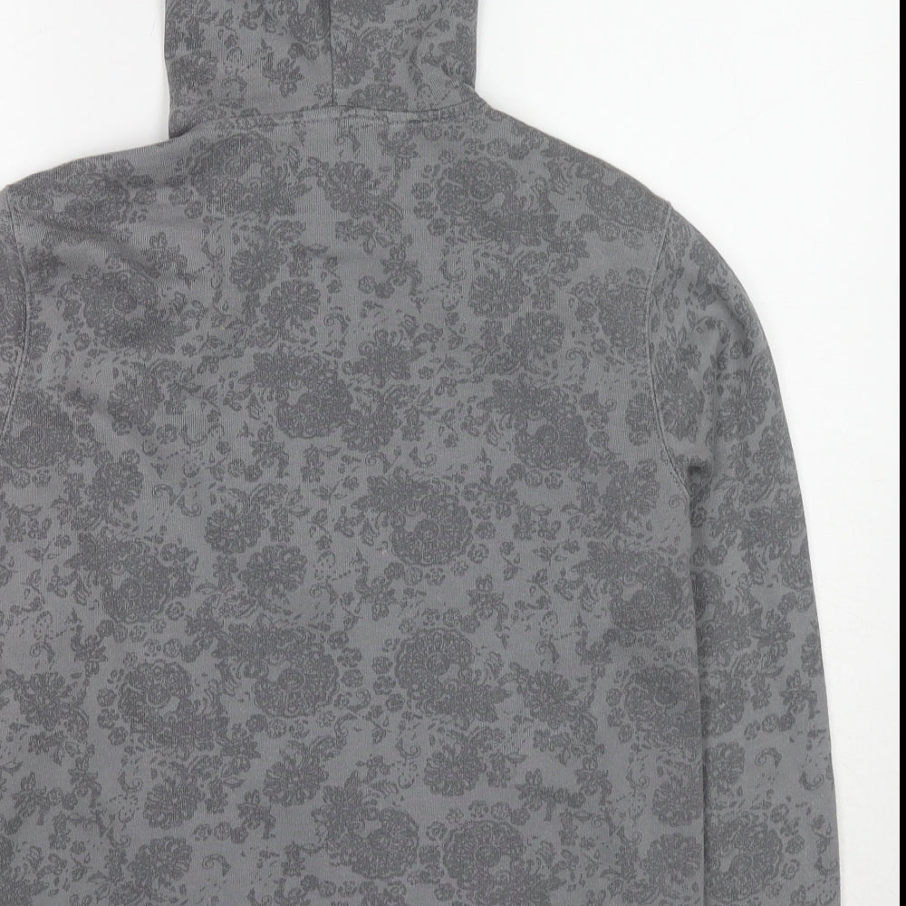 Joe Browns Womens Grey Geometric Cotton Full Zip Hoodie Size 14 Zip