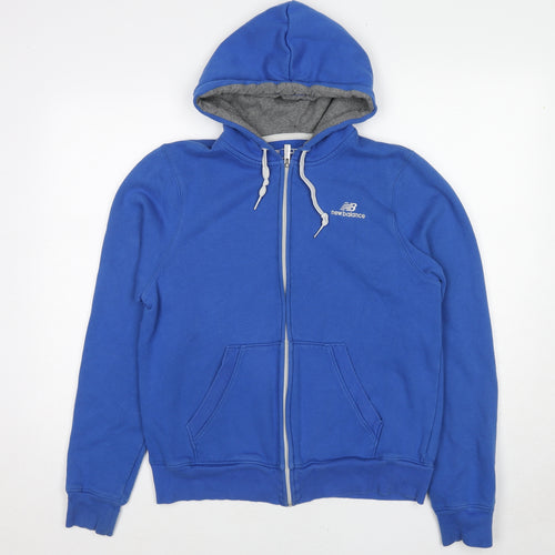 New Balance Womens Blue Cotton Full Zip Hoodie Size S Zip