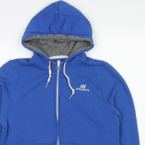 New Balance Womens Blue Cotton Full Zip Hoodie Size S Zip