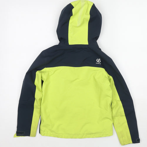 Dare 2B Boys Yellow Geometric Polyester Windbreaker Jacket Size 7-8 Years Zip - Hooded