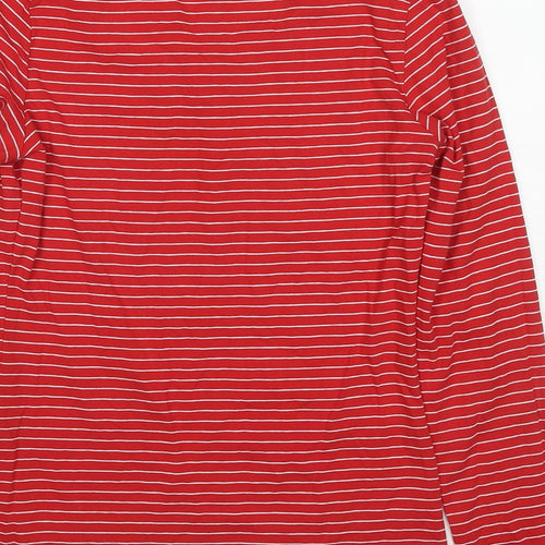 Esprit Womens Red Striped Cotton Basic T-Shirt Size S Round Neck