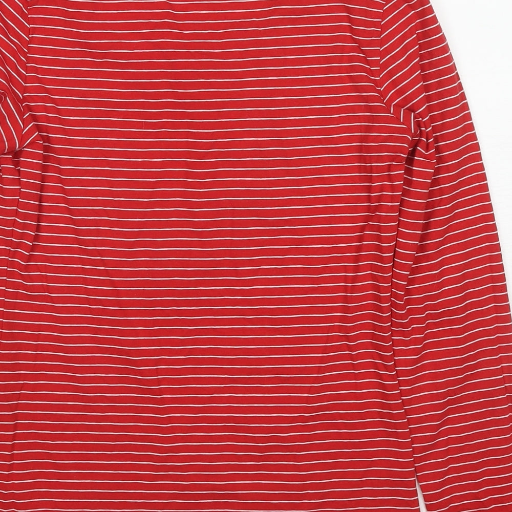 Esprit Womens Red Striped Cotton Basic T-Shirt Size S Round Neck