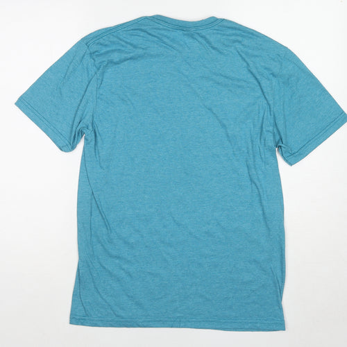 Gildan Womens Blue Cotton Basic T-Shirt Size M Round Neck - Prangry
