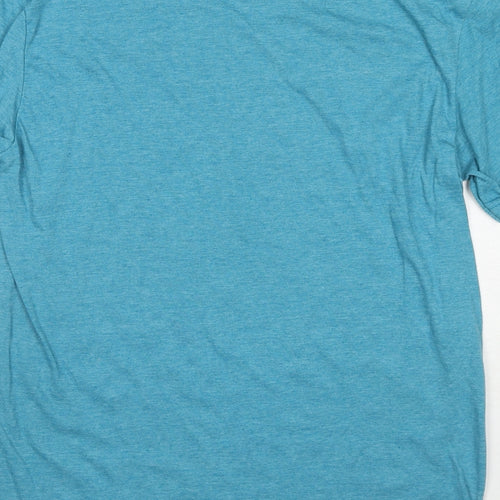 Gildan Womens Blue Cotton Basic T-Shirt Size M Round Neck - Prangry