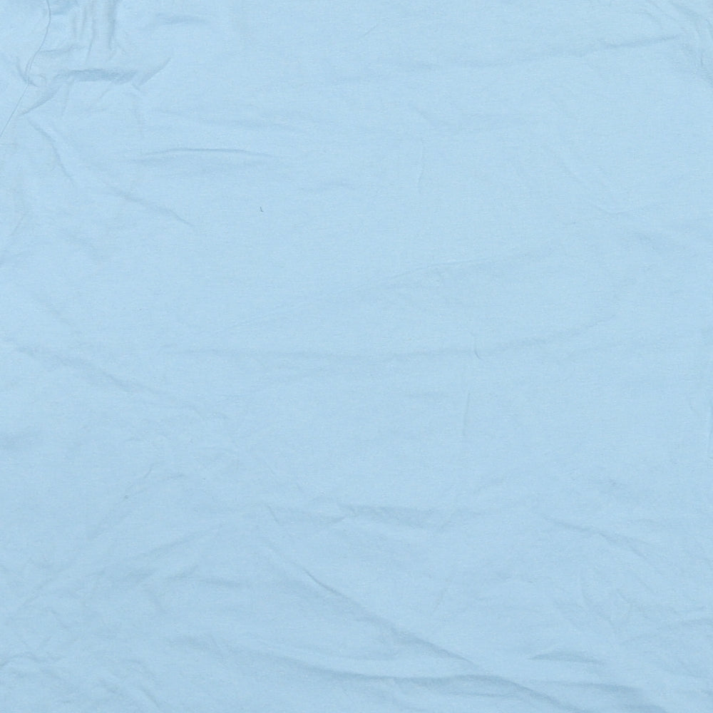 Disney Womens Blue Cotton Basic T-Shirt Size 10 Round Neck - Size 10-12, Stitch