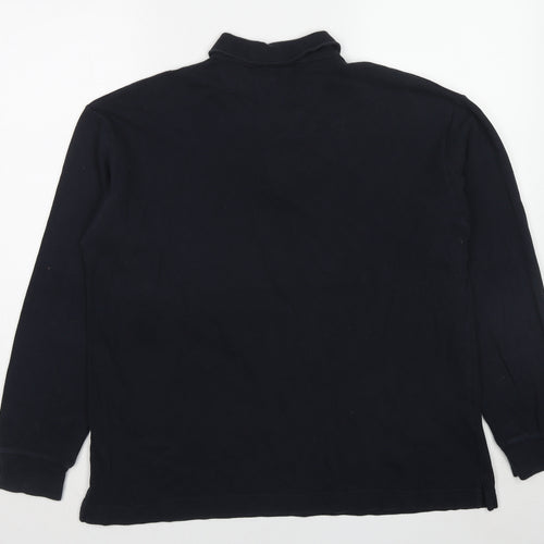 Giorgio Armani Mens Blue Cotton Polo Size L Collared Button