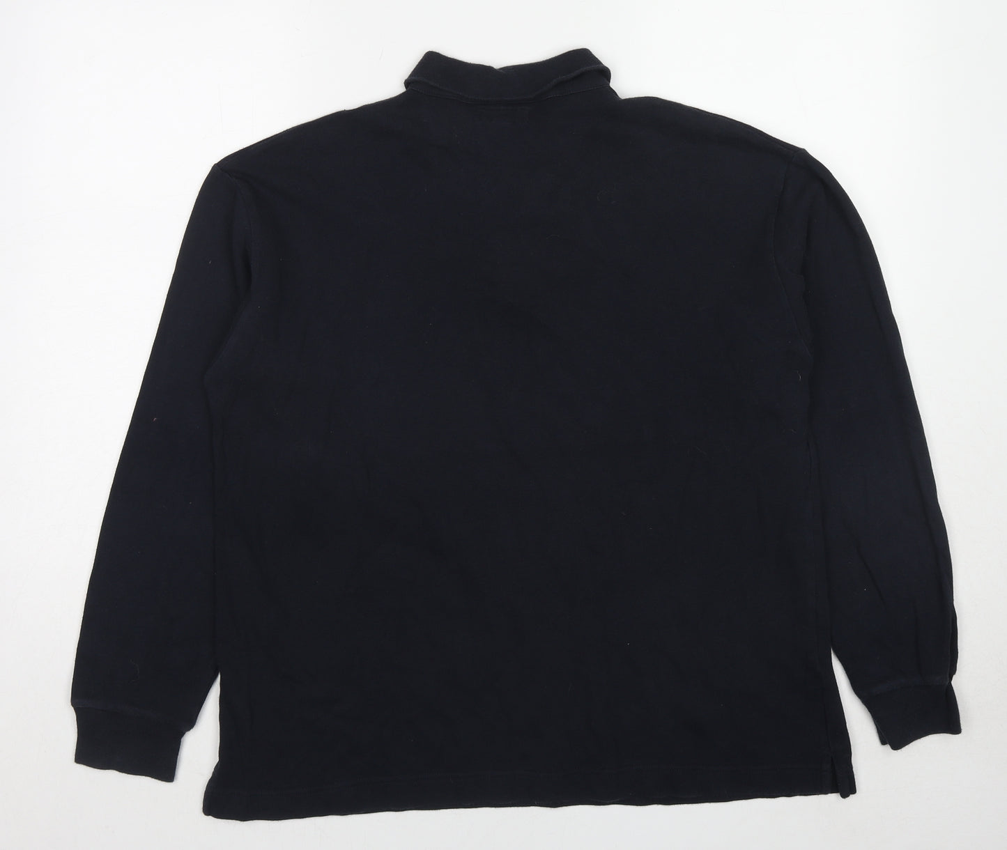 Giorgio Armani Mens Blue Cotton Polo Size L Collared Button