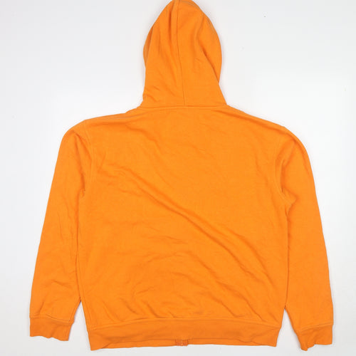 Bakaruda Mens Orange Cotton Full Zip Hoodie Size XL