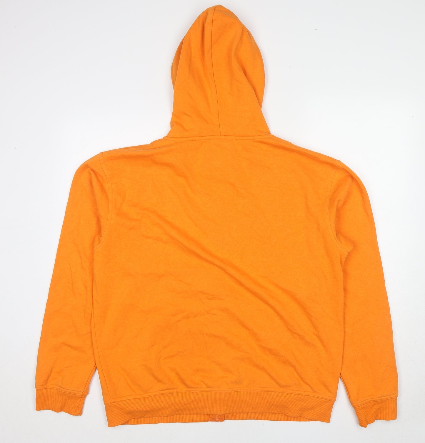 Bakaruda Mens Orange Cotton Full Zip Hoodie Size XL