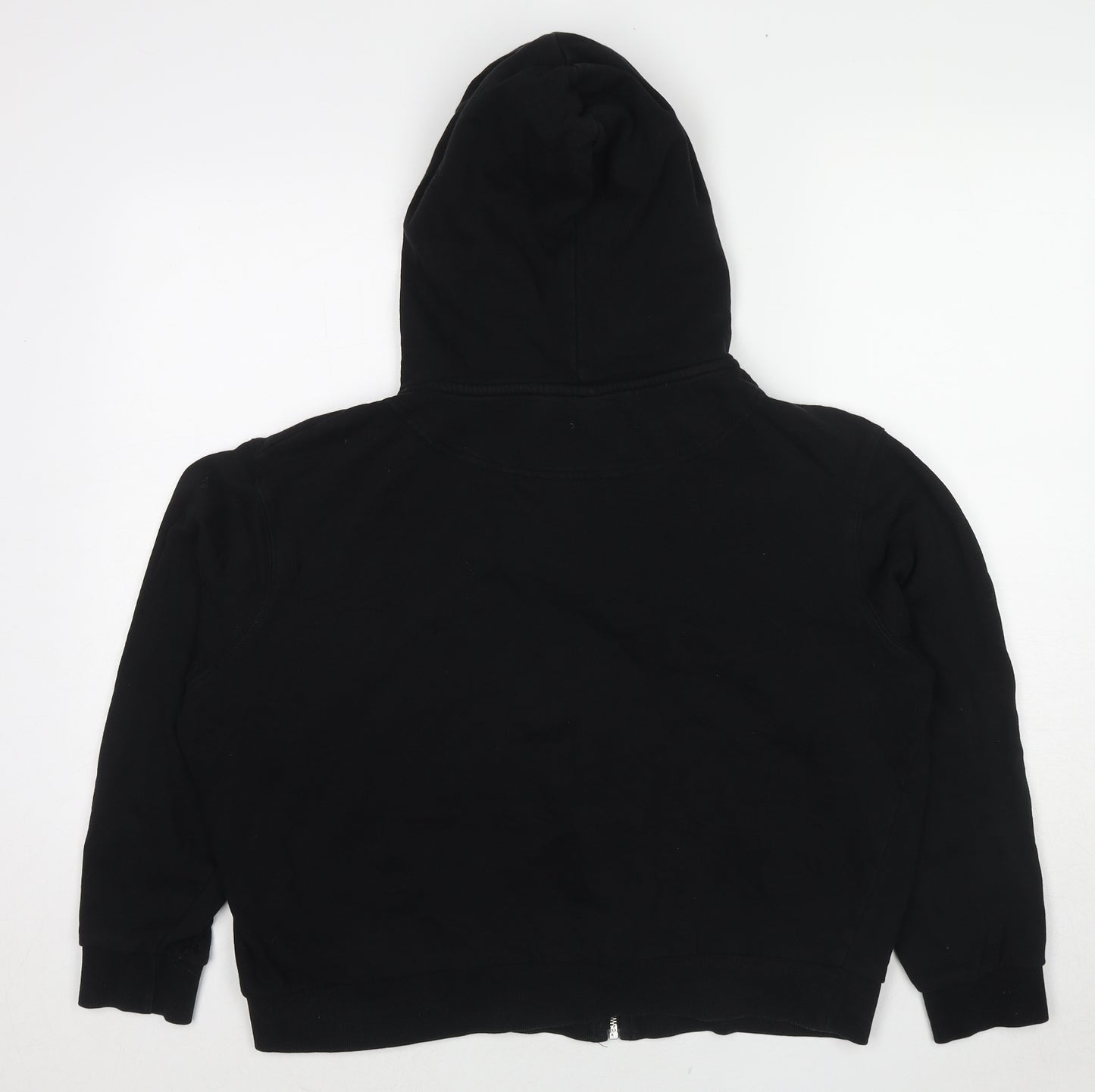 ASOS Womens Black Cotton Full Zip Hoodie Size 12 Zip