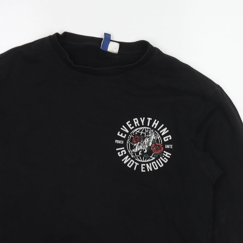 Divided by H&M Womens Black Cotton Pullover Sweatshirt Size S Pullover - Everything is not enough