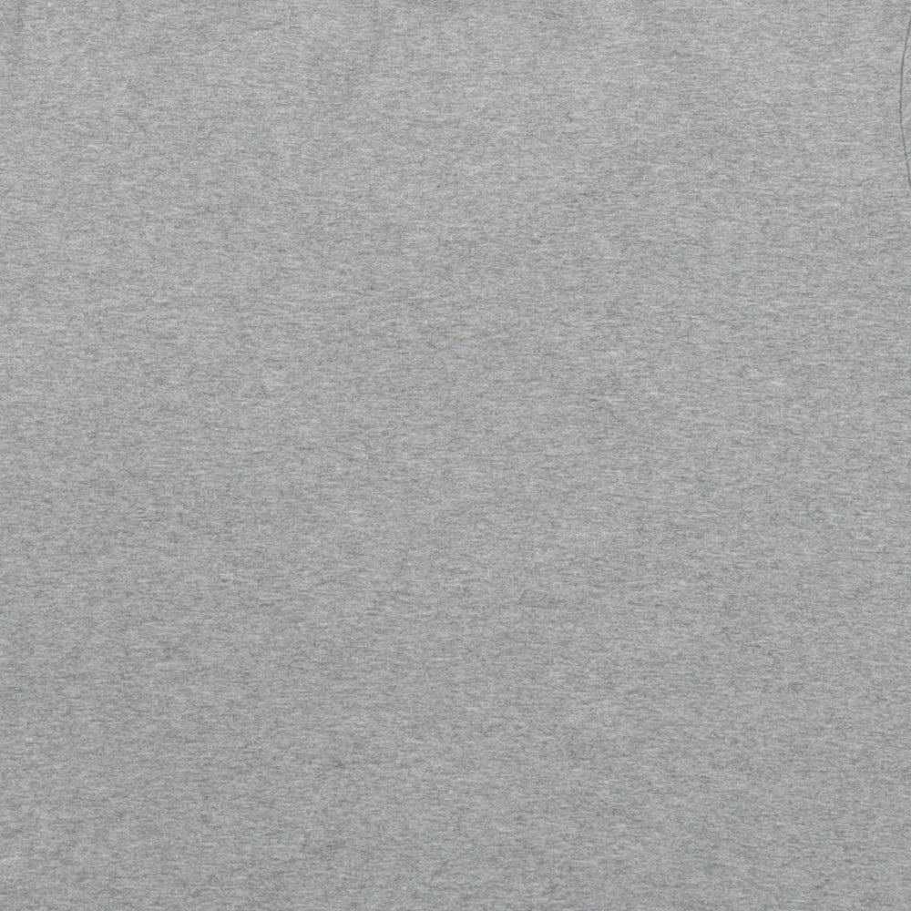Maine Womens Grey Cotton Basic T-Shirt Size 14 V-Neck