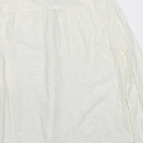Jack Wills Womens White Cotton Basic Button-Up Size 10 Collared