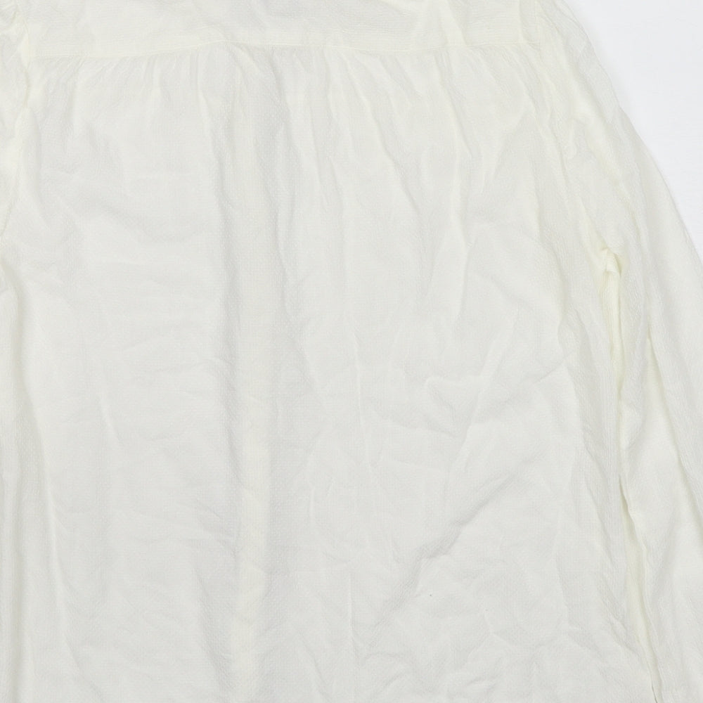 Jack Wills Womens White Cotton Basic Button-Up Size 10 Collared
