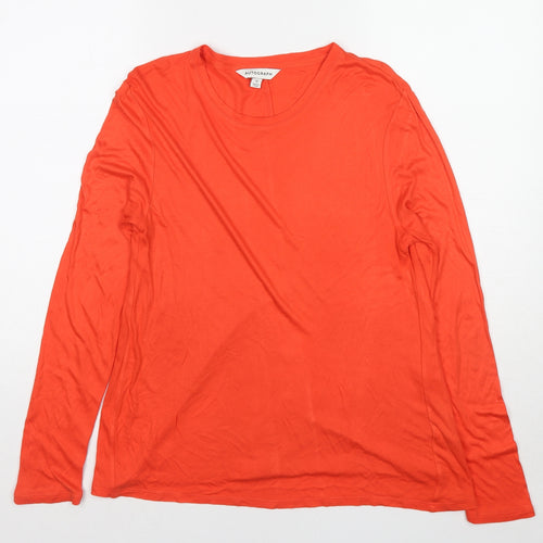Autograph Womens Red Viscose Basic T-Shirt Size 12 Round Neck