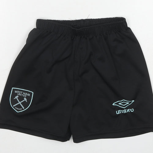 Umbro Boys Black Polyester Sweat Shorts Size 4-5 Years Regular - West Ham United
