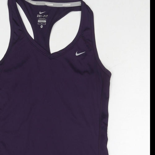 Nike Womens Purple Polyester Basic Tank Size M Round Neck Pullover