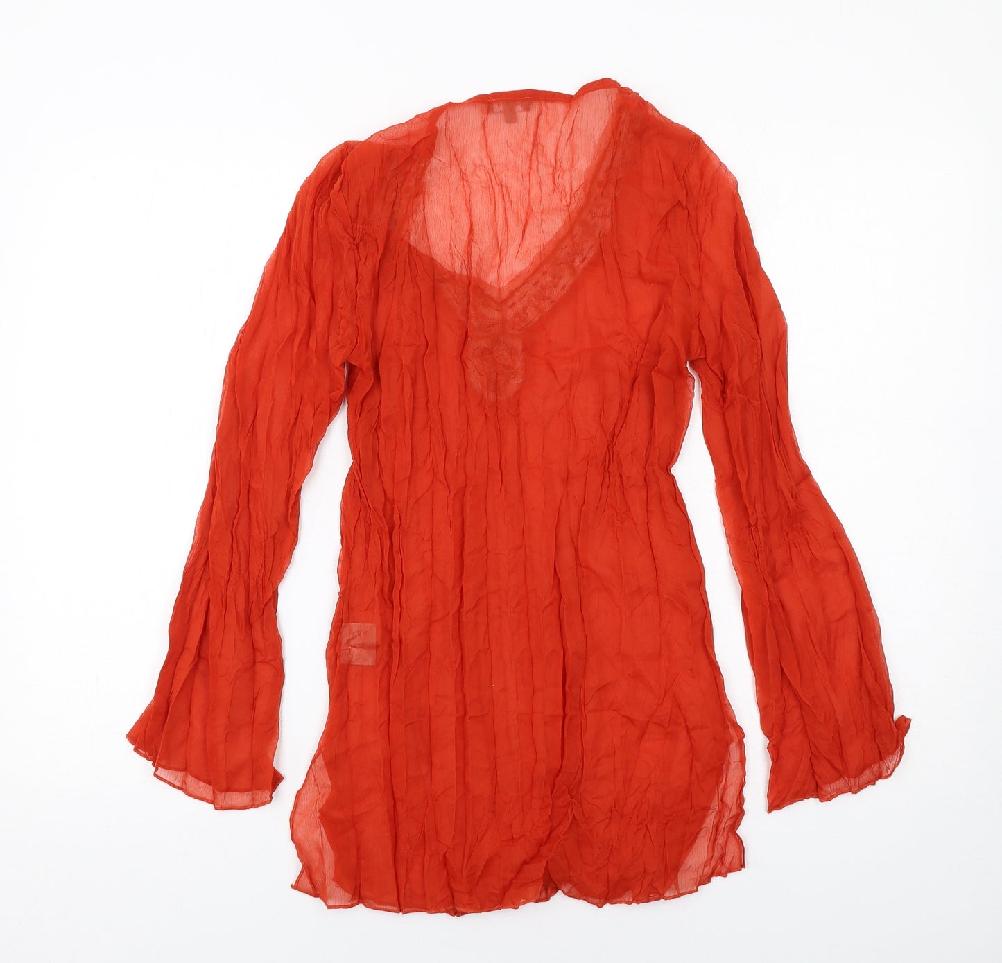Per Una Womens Orange Polyester Kimono Blouse Size 10 V-Neck