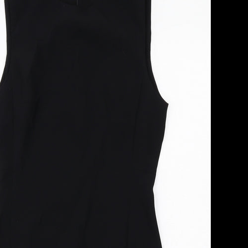 Zara Womens Black Polyester Shift Size M Round Neck Zip