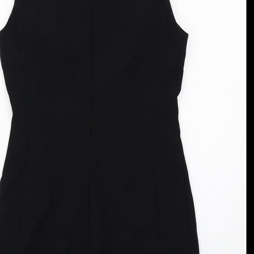 Zara Womens Black Polyester Shift Size M Round Neck Zip