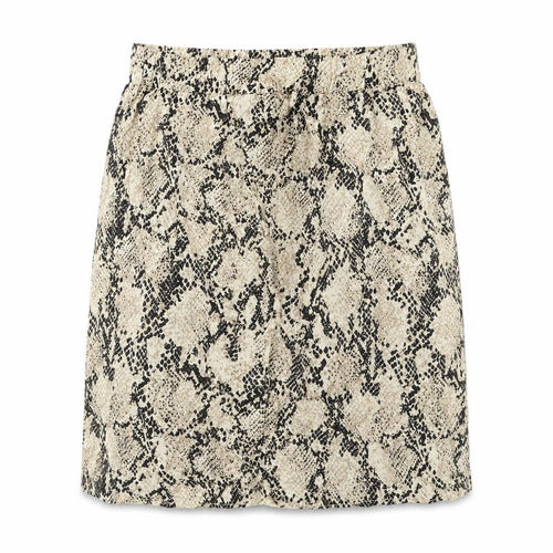 Marks and Spencer Womens Beige Animal Print Viscose A-Line Skirt Size 16 Drawstring - Snakeskin pattern
