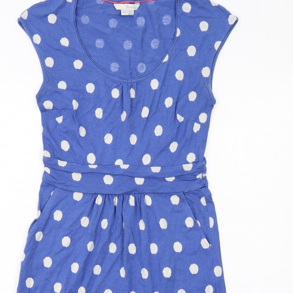 Baby Boden Womens Blue Polka Dot Modal Shift Size 10 Round Neck Pullover