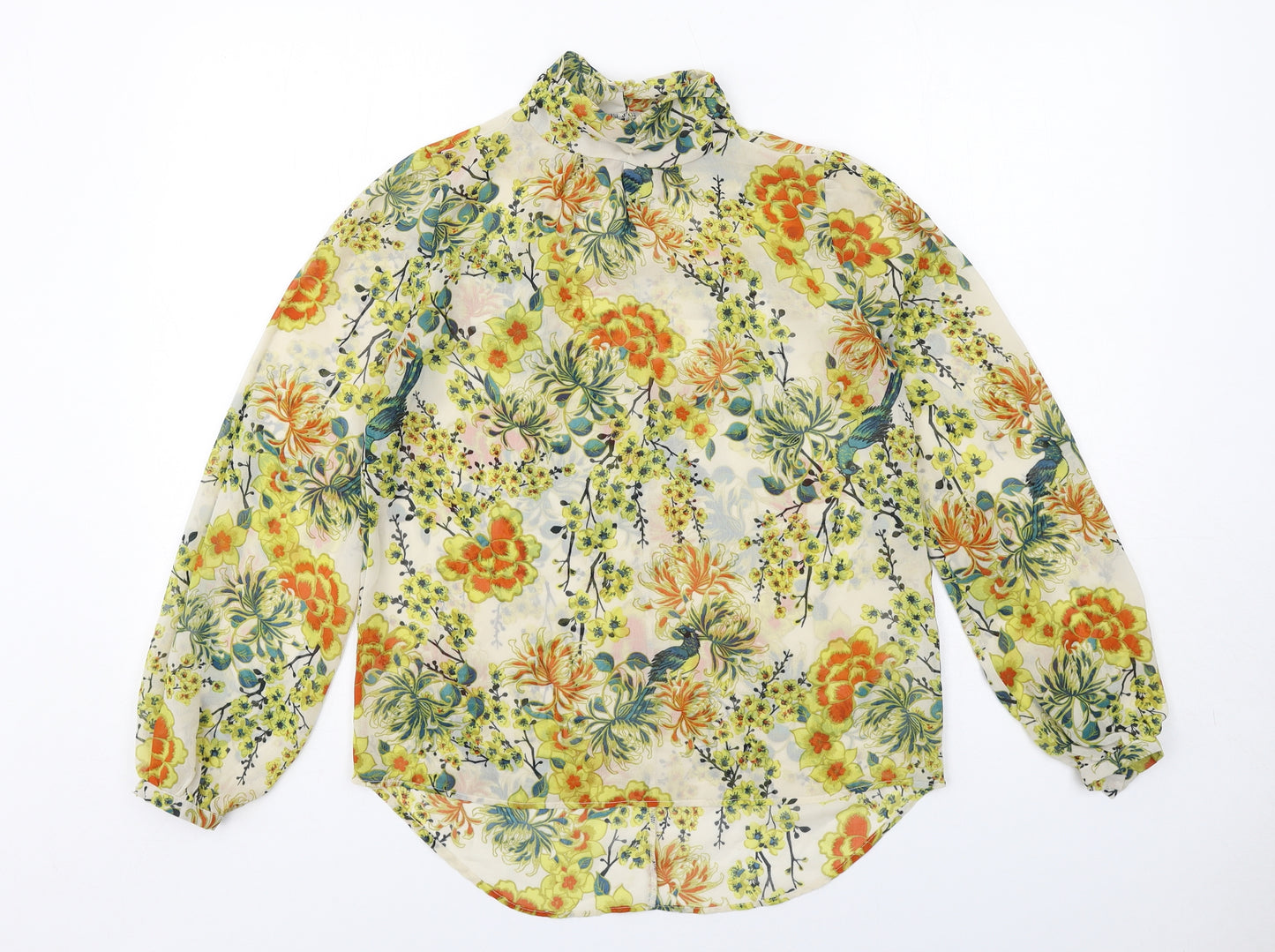 NEXT Womens Multicoloured Floral Polyester Basic Blouse Size 10 High Neck