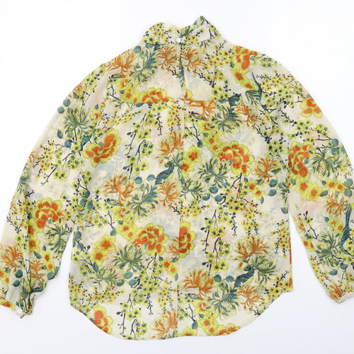 NEXT Womens Multicoloured Floral Polyester Basic Blouse Size 10 High Neck