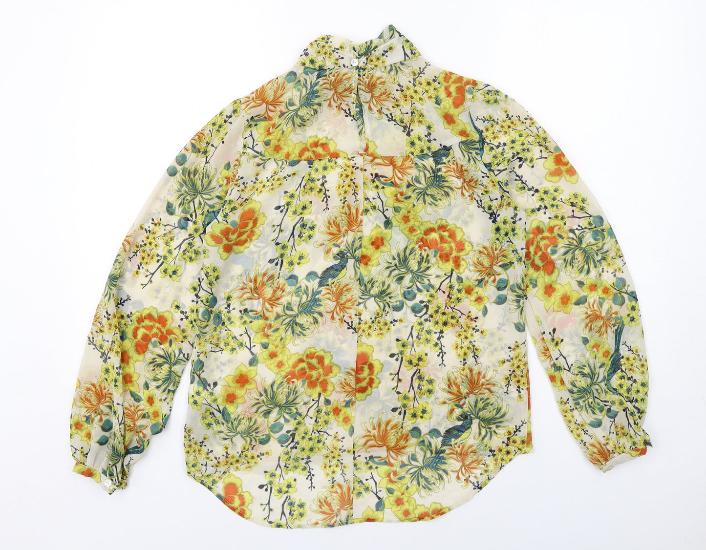 NEXT Womens Multicoloured Floral Polyester Basic Blouse Size 10 High Neck