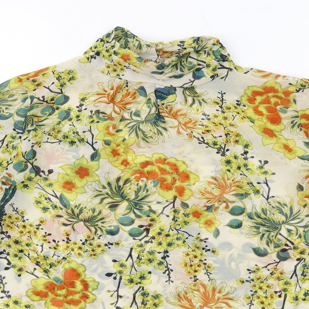 NEXT Womens Multicoloured Floral Polyester Basic Blouse Size 10 High Neck