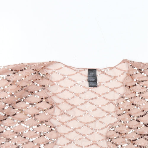 Marks and Spencer Womens Pink Polyester Kimono Blouse One Size V-Neck
