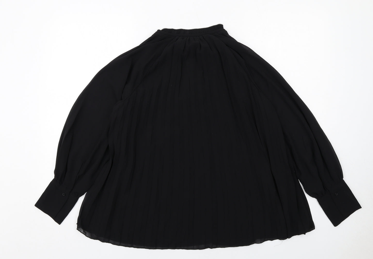 H&M Womens Black Polyester Basic Blouse Size S V-Neck