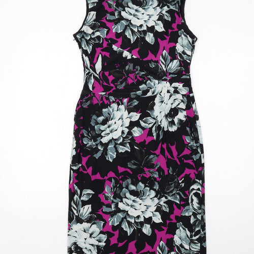 Phase Eight Womens Multicoloured Floral Polyester Shift Size 12 V-Neck Zip