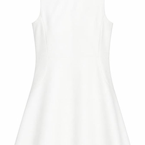 Boohoo Womens White Polyester Tank Dress Size 10 Round Neck Zip