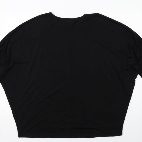 Blue Vanilla Womens Black Polyester Basic Blouse Size S Round Neck