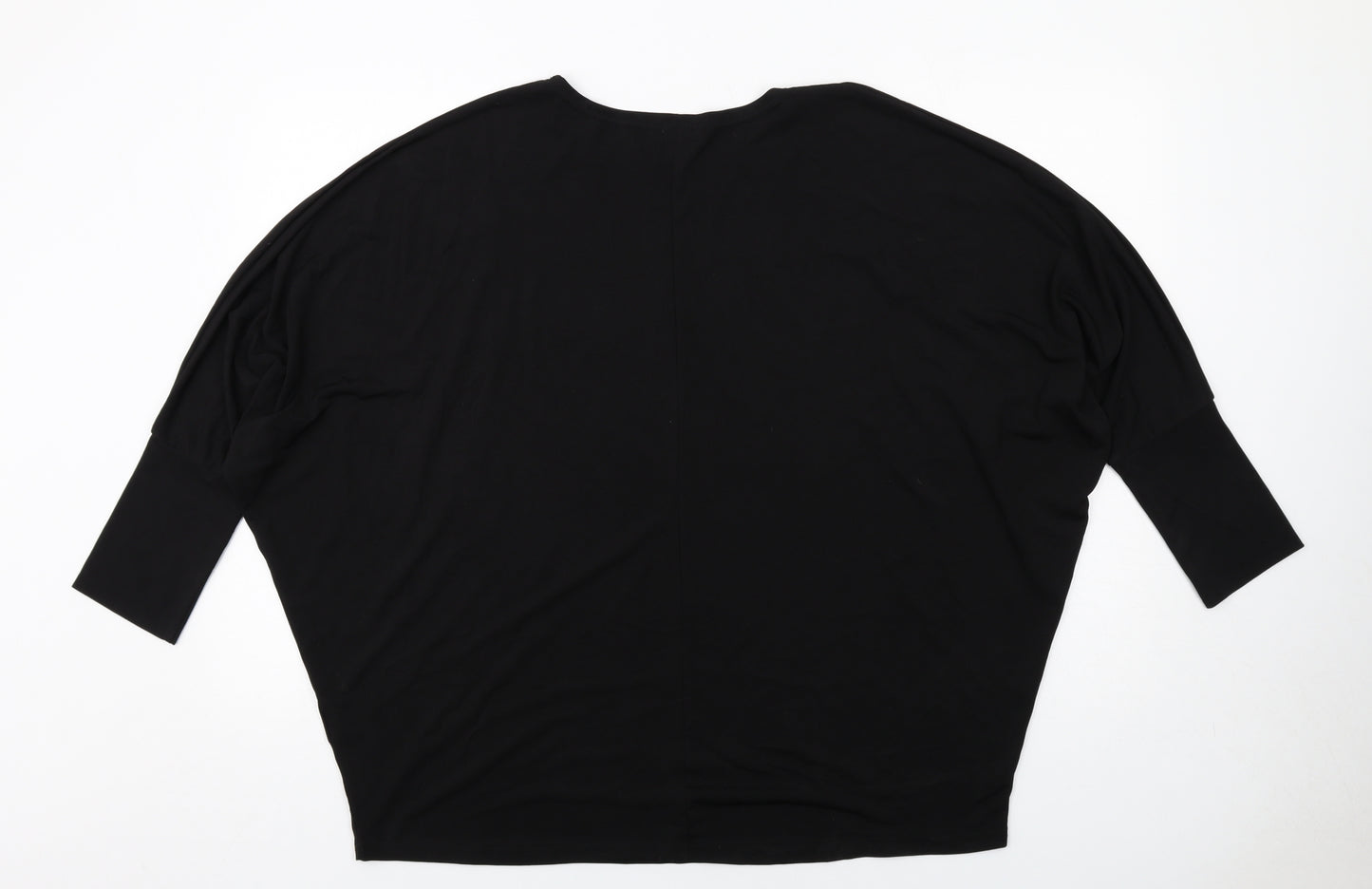 Blue Vanilla Womens Black Polyester Basic Blouse Size S Round Neck