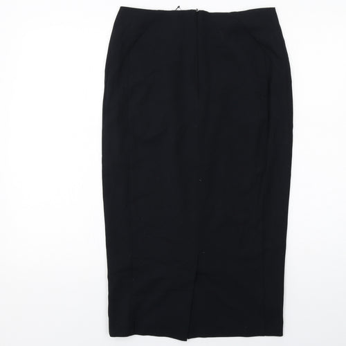 Marks and Spencer Womens Black Polyester Straight & Pencil Skirt Size 10 Zip