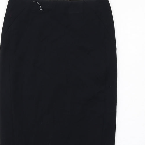 Marks and Spencer Womens Black Polyester Straight & Pencil Skirt Size 10 Zip